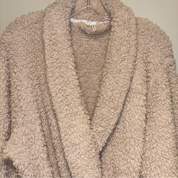 Pottery Barn Teddy Bear Robe Tan Size L Cozy Fleece Robe - Picture 8 of 13